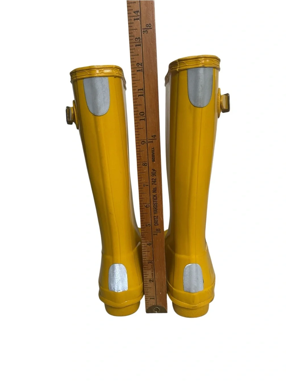 Hunter Kids Size 2B/3G Original Tall Glossy Yellow Rubber Rain Boots